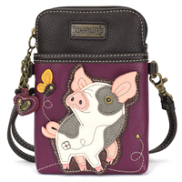 CHALA Pig Crossbody Cell Phone Purse-Women Canvas Multicolor Handbag with Adjustable Strap