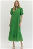 Green Eyelet Midi
