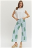 Striped floral print wide-leg pants Blue and Green