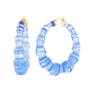 Honey and Gold Blue Bamboo Lucite Hoops