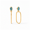 Julie Vos Ivy Statement Earring Iridescent Peacock Blue