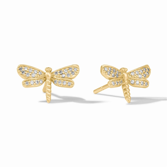 Julie Vos Gold Dragonfly PavÃ© Stud