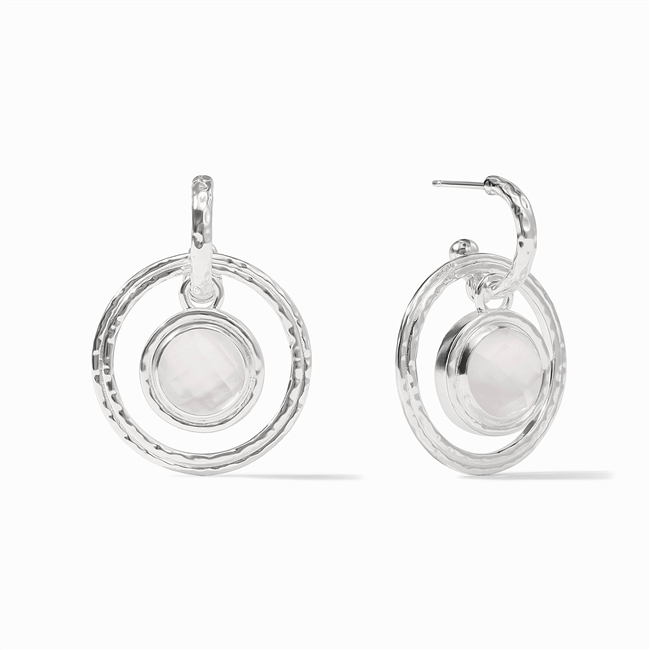Julie Vos Silver Iridescent Clear Crystal Astor 6-in-1 Charm Earring