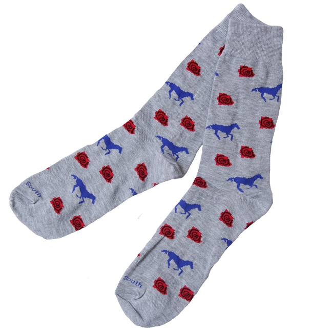 Grey Horse Roses Socks