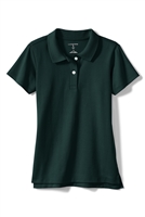 Lands' End Girl's Polo Shirt - Short Sleeve, Green Knit