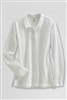 Lands' End Girl's Polo Shirt - Long Sleeve, White Mesh