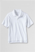 Lands' End  Boy's Polo Shirt - Short Sleeve, White Knit