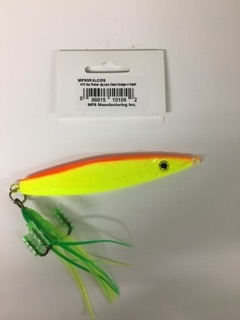 MFS 5oz Flutter Jig Lure Chart/Orange w/Squid