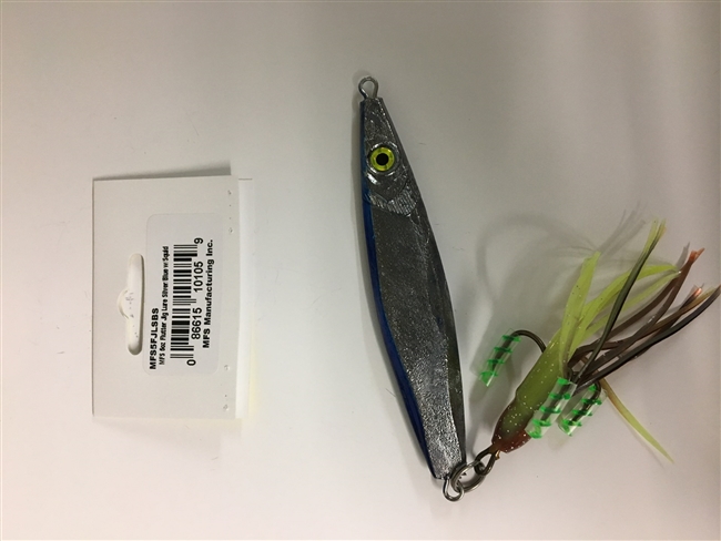 MFS 5oz Flutter Jig Lure Silver/Blue w/Squid