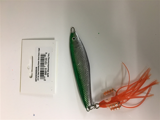 MFS 5oz Deep Swimming Minnow Silver/Green w/Squid