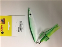 MFS 5oz Flutter Jig Lure Glow/Green w/Squid