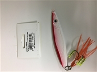 MFS 5oz Flutter Jig Lure Red/White Glow w/Squid