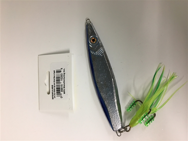 MFS 9oz Flutter Jig Lure Silver/Blue w/Squid