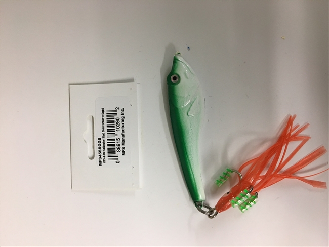 MFS 4.5 oz Saltwater Shad Glow/Green w Squid