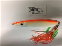 MFS 5oz Flutter Jig Lure Orange/Glow  w/Squid