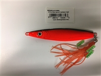 MFS 5oz Flutter Jig Lure Fl. Red/Black w/Squid