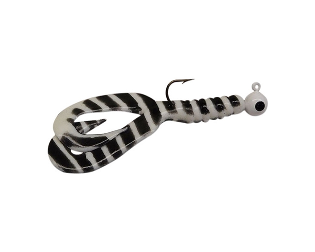 1/4oz White & Black Stripes DT/White Head/Blk Eye 2/Pk