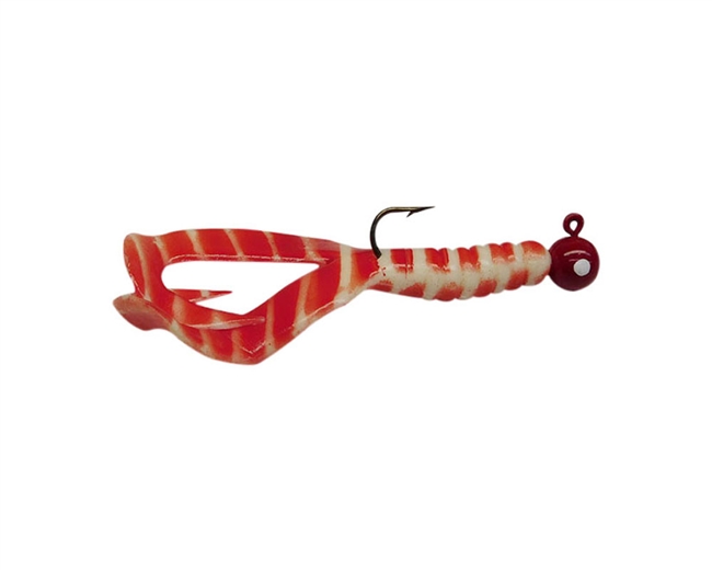 1/4oz White&Red Stripes DT/Red Head/White Eye 2/Pk