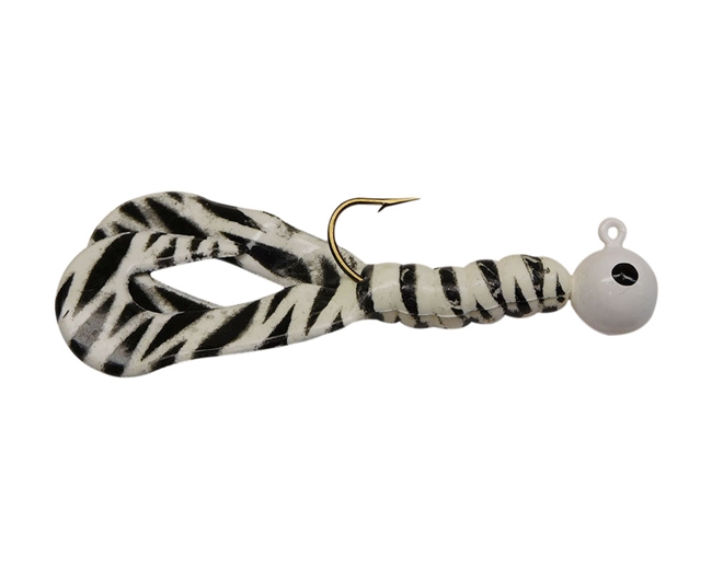 3/8oz White&Black Stripes DT/White Head/Black Eye 2/Pk