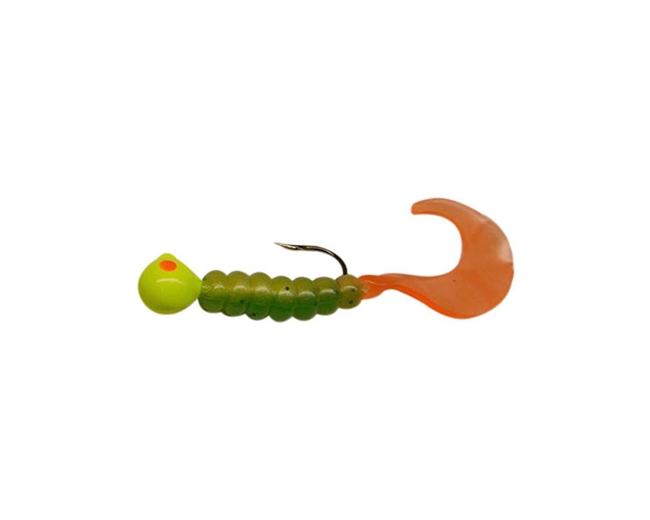 1/8oz Fire Tiger Single Tail/ Chart Head/Orange Eye 2/Pk