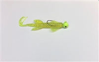 3/8oz Hairy Hog Jigs Chart Glitter Body / Chart Head / Black Eye 2/PK