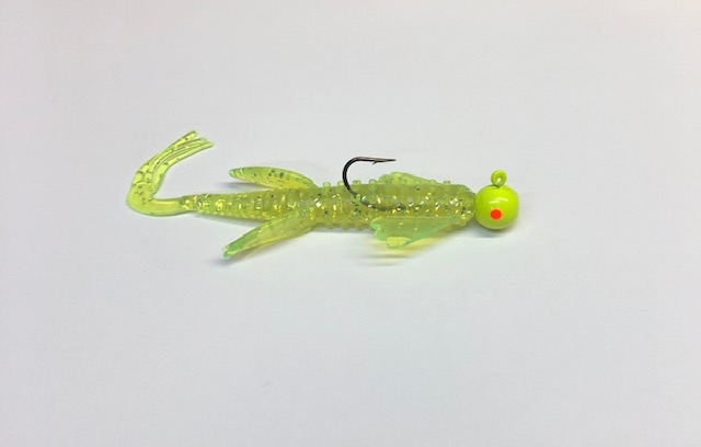 3/8oz Hairy Hog Jigs Chart Glitter Body / Chart Head / Orange Eye 2/PK