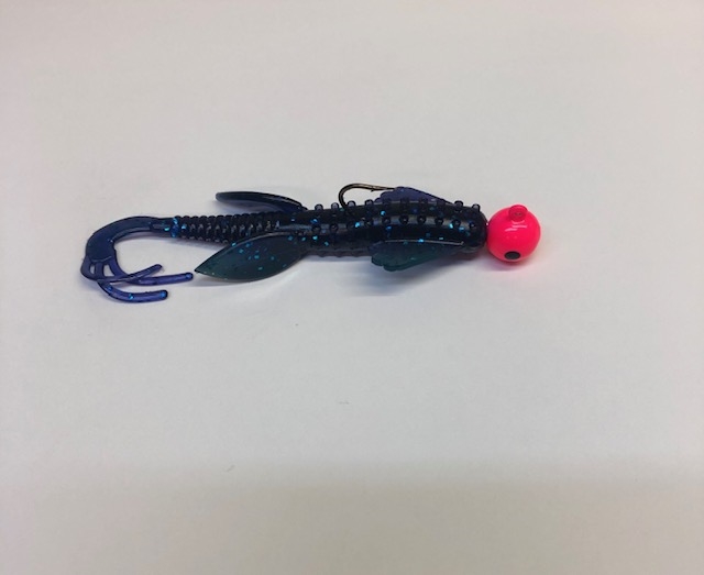 3/8oz Hairy Hog Jigs Purple Glitter Body / Pink Head / Black Eye 2/PK