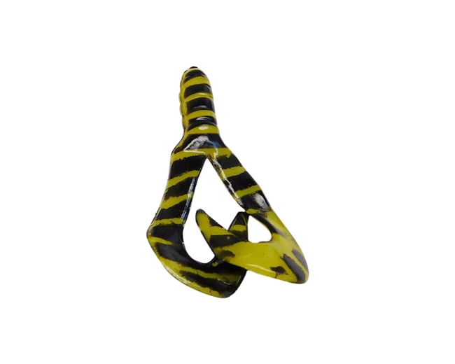 4" Double Tails Yellow & Black 3/Pk