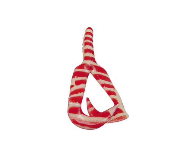 4"Double Tails White & Red Stripes 3/Pk