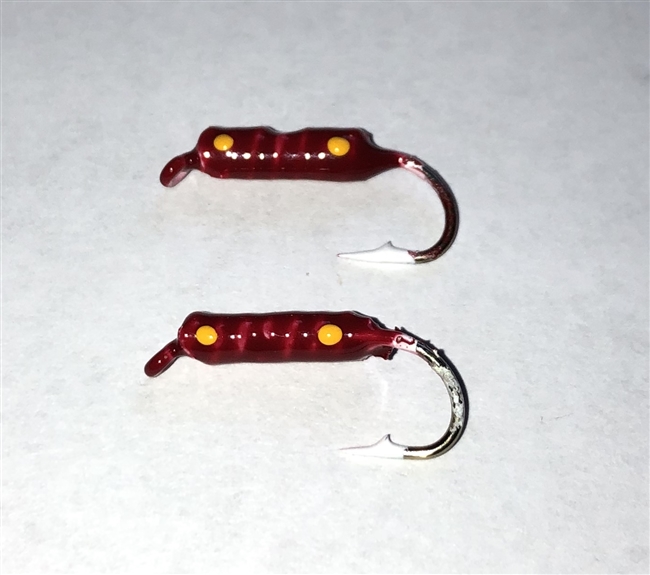 MFS # 6  Lead Worms Red/Yellow Dots 2/Pk