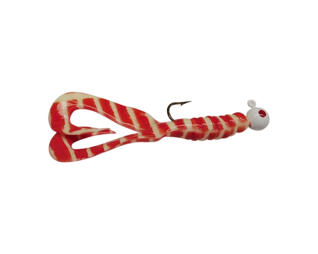 1/4oz White&Red Stripes DT/White Head/Red Eye 2/Pk