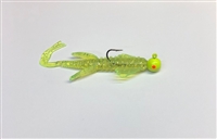 1/4oz Hairy Hog Jigs Chart Glitter Body / Chart Head /Orange Eye 2/Pk