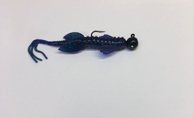 1/4oz Hairy Hog Jigs Grape Glitter Body / Black Head / White Eye 2/PK