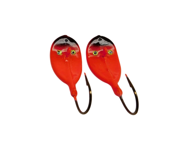 3/8oz Warbler Jigs FL.Red/Black Head 2/Pk