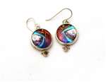 Ricky Frank Sterling Cloisonne Earrings With Stone