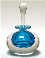 Mary Angus Squat Turquoise Glass  perfume Bottle