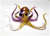 Michael Hopko Small Multi Turquoise Blown Glass Octopus Sculpture