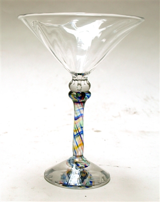 Wendy and Harry Bissett Hand Blown Art Glass Optic Martini