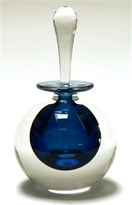 Mary Angus Silver Blue Glass Perfume Bottle
