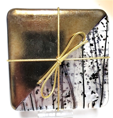 Chris Paulson  Iridized Black diagonal Stringer Coasters