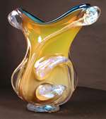 Will Dexter Amber Dichroic twist Vase