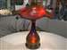 Charles Lotton Hand Blown Glass Red Peacock Lamp