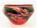 Charles Lotton Hand Blown Ruby Pink Floral Glass Bowl