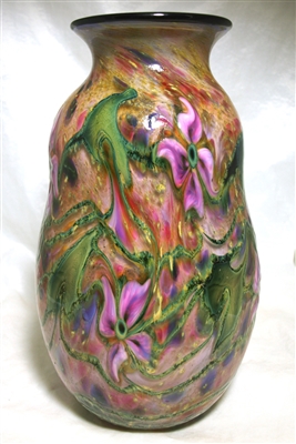 Charles Lotton Hand Blown Opal Phosphate Glass Vase