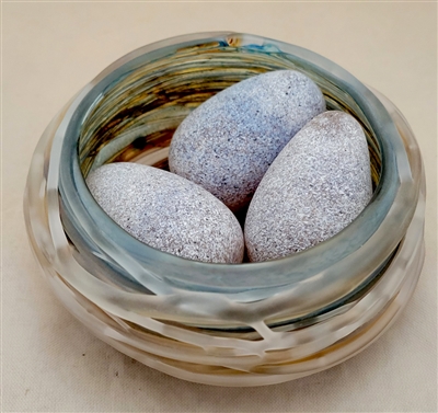 Anchor Bend Bird's Nest Sculpture with 3 Eggs