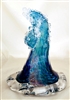 Ben Silver Medium Blue Wave Glass Sculpture I