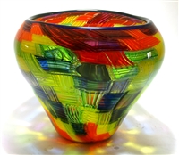 Christopher Morrison Hand Blown Large Murrini Mosaic Vase