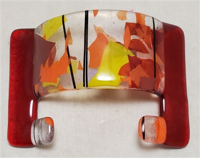 Chris Paulson Red/Fall Confetti Glass Cell Phone Holder