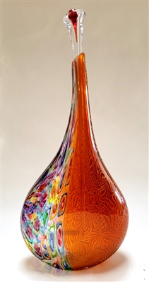 Christian Thirion Amber Encalmo Hand Blown Glass Vessel