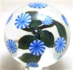 David Lotton Blue Floral Paperweight